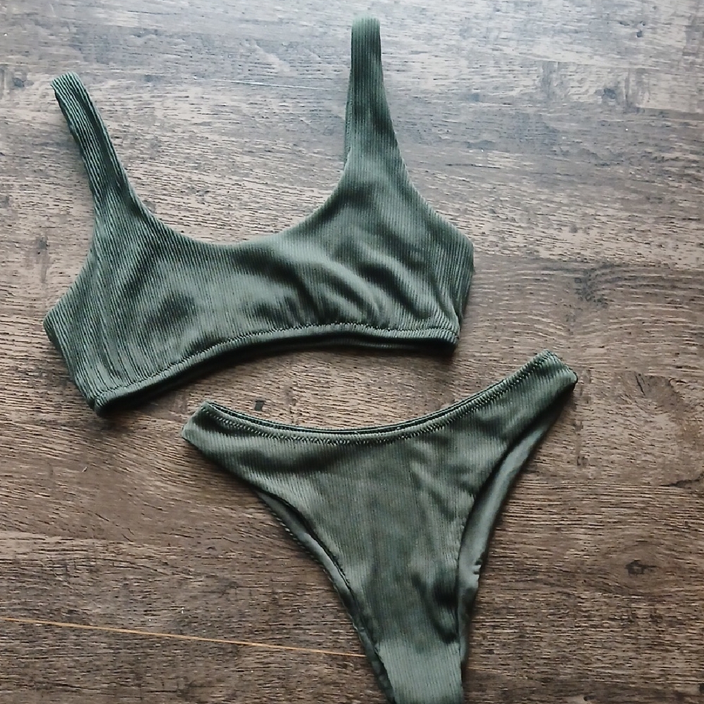 BuffBunny Olive Green Bikini Set